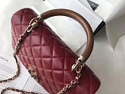 Chanel flap bag with top handle wine red 21cm - 6