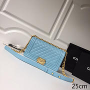 Chanel sheepskin classic rhombic hot mom explosion blue a67086 25CM - 1