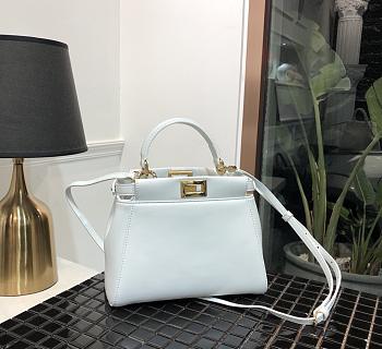FENDI mini peekaboo soft sheepskin handbag 244 sheepskin white 23cm