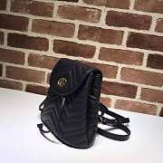 Gucci backpack black with gold hardware  19*18.5*10cm - 5