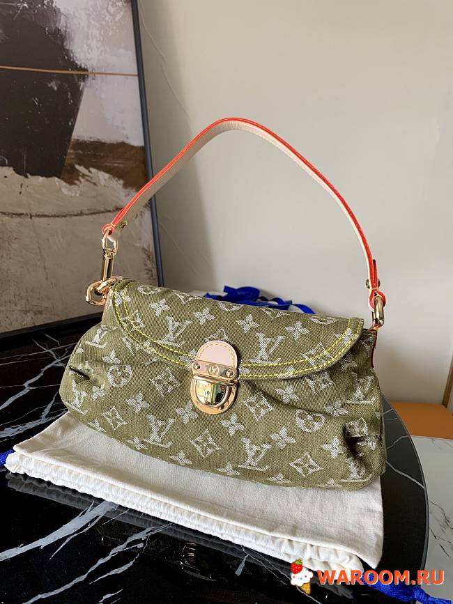 LV denim small satchel m95050 green 26*15*9cm - 1
