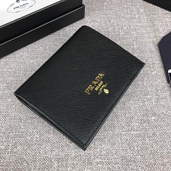 PRADA SMALL Saffiano Leather Wallet black 1MV204 11.2 x 8.5 cm