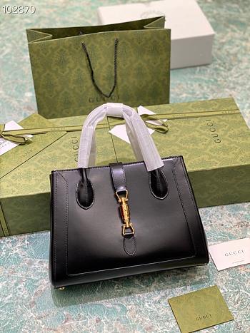Gucci Jackie 1961 medium tote bag in black leather 649016 30 × 24 × 12 cm