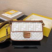 FENDI BAGUETTE White canvas FF bag 26x13x6cm - 1