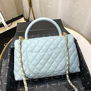 CHANEL Maxi Flap Bag with Top Handle Cornflower 28cm - 6