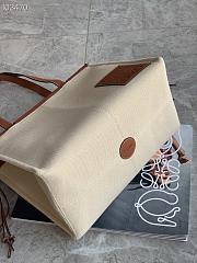 LOEWE LARGE Cushion Tote Bag Canvas And Calfskin Light Oat 330.02AB90 35 x 27 x 19 cm - 4