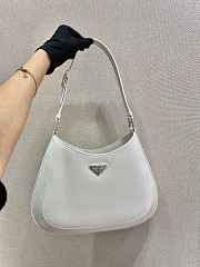 PRADA Cleo Brushed Leather Shoulder Bag in White 1BC156 30cm - 3