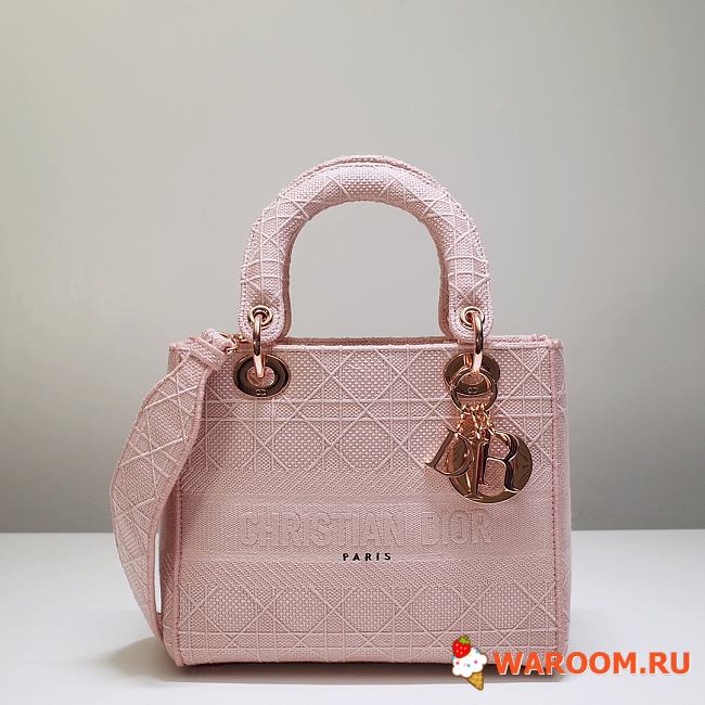 DIOR MEDIUM LADY D-LITE BAG Bois De Rose Cannage M0565OREY 24x20x11cm - 1