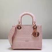 DIOR MEDIUM LADY D-LITE BAG Bois De Rose Cannage M0565OREY 24x20x11cm - 1