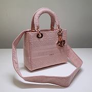 DIOR MEDIUM LADY D-LITE BAG Bois De Rose Cannage M0565OREY 24x20x11cm - 2