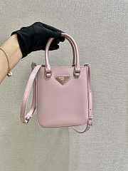 PRADA Small Brushed Leather Tote Alabaster Pink 1BA331 15 x 17.5 x 5 cm - 2
