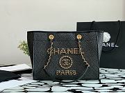 CHANEL LARGE TOTE Straw, Calfskin & Gold Metal Black A66941 - 1