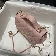 CHANEL MINI FLAP BAG WITH TOP HANDLE Pink A93749 19x7x14cm - 2