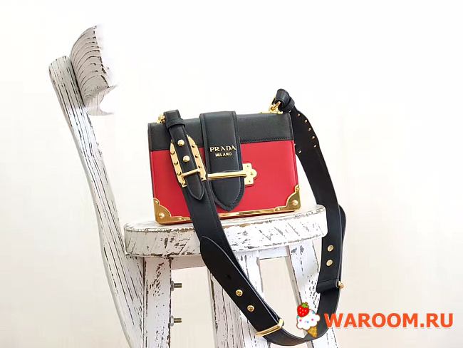 PRADA Leather Prada Cahier Bag Fiery Red 1BD045 19 x 14 x 9 cm - 1