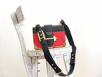 PRADA Leather Prada Cahier Bag Fiery Red 1BD045 19 x 14 x 9 cm