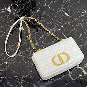 DIOR SMALL CARO BAG Ivory Supple Cannage Calfskin M9241UWHC 20 × 12 × 7 cm - 5