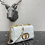 DIOR SMALL CARO BAG Ivory Supple Cannage Calfskin M9241UWHC 20 × 12 × 7 cm - 3