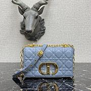 DIOR SMALL CARO BAG Cloud Blue Supple Cannage Calfskin M9241UWHC 20 × 12 × 7 cm - 1