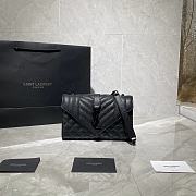 YSL Envelope Small Bag In Grained Leather Black 600195 21 × 13 × 6 cm - 1