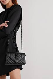 YSL Envelope Small Bag In Grained Leather Black 600195 21 × 13 × 6 cm - 2