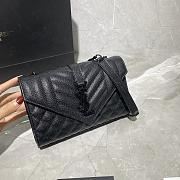 YSL Envelope Small Bag In Grained Leather Black 600195 21 × 13 × 6 cm - 4