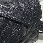 YSL Envelope Small Bag In Grained Leather Black 600195 21 × 13 × 6 cm - 5