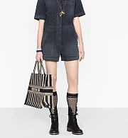 DIOR BOOK TOTE Blue D-Stripes Embroidery M1286 41.5 x 34.5 x 16 cm - 2