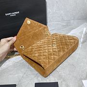 YSL ENVELOPE MEDIUM BAG IN MIX MATELASSÉ VELVET Beige 487206  24 × 17.5 × 6 cm - 2