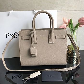 YSL CLASSIC SAC DE JOUR BABY IN SMOOTH LEATHER Ivory Natural 42186302 26 x 20.5 x 12.5 cm