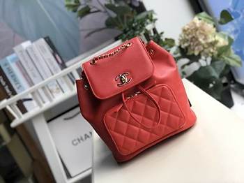 CHANEL Business Affinity Backpack Red Leather A93748 25 x 24 x 17 cm