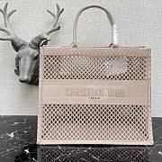 Dior SMALL Book Tote Clay-Colored Mesh Embroidery M1296 36cm - 1
