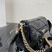 PRADA System Nappa Leather Patchwork Bag Black 1BD292 21 x 16 x 7 cm - 5