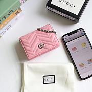 GUCCI GG Marmont Card Case Wallet Pink Pastel ‎625693 11 x 8.5 x 3 cm - 1