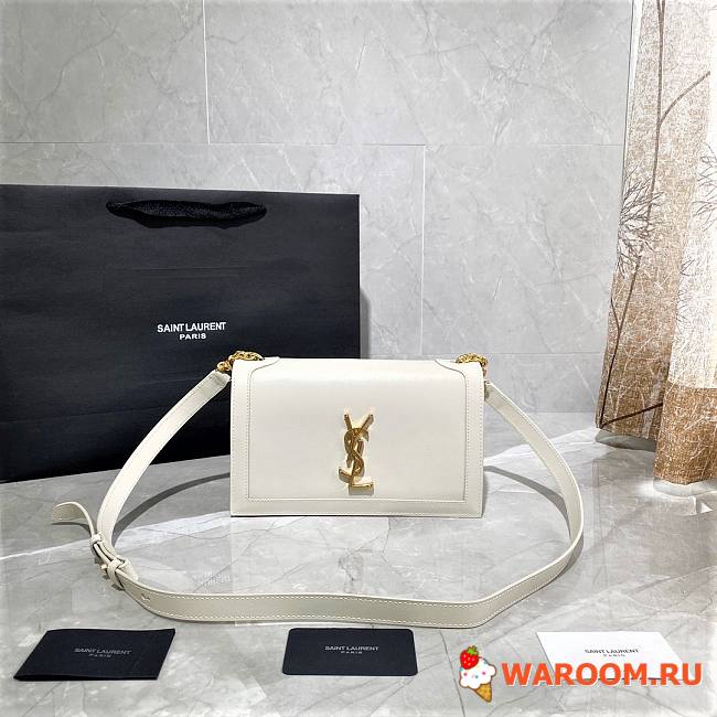 YSL BOOK BAG IN SMOOTH LEATHER White 532756  24 × 14 × 8 cm - 1