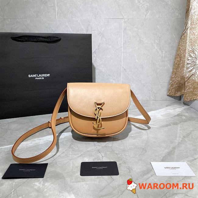 YSL KAIA SMALL SATCHEL IN SMOOTH VINTAGE LEATHER Brown Gold 619740 18 x 15.5 x 5.5 cm - 1