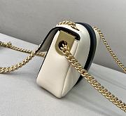 FENDI MINI BAGUETTE CHAIN White And Black Nappa Leather Bag 8BS045 19 × 5 × 10 cm  - 2