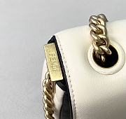 FENDI MINI BAGUETTE CHAIN White And Black Nappa Leather Bag 8BS045 19 × 5 × 10 cm  - 4