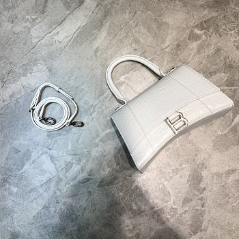 BALENCIAGA WOMEN'S HOURGLASS SMALL TOP HANDLE BAG IN White 5935461LRGM 23 x 10 x 14cm