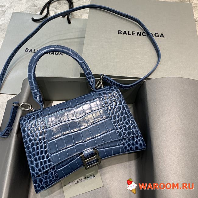 BALENCIAGA WOMEN'S HOURGLASS SMALL TOP HANDLE BAG IN Navy 5935461LRGM 23 x 10 x 14 cm - 1