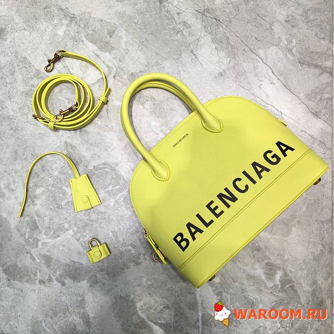 BALENCIAGA WOMEN'S VILLE SMALL TOP HANDLE BAG IN Lime Yellow 5506451IZ1M 26 x 12 x 22 cm - 1