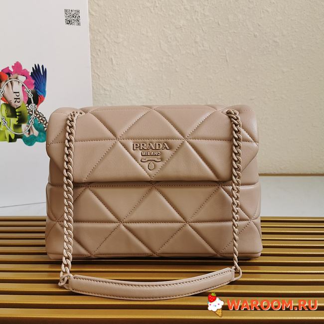 PRADA Large Nappa Leather Prada Spectrum Bag Powder Beige 1BD231 27 × 18.5 × 9 cm - 1