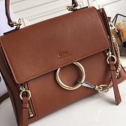CHLOÉ MEDIUM FAYE DAY BAG Tan CHC17WS321 32.5 x 25 x 13 cm  double carry bag in smooth & suede calfskin - 2