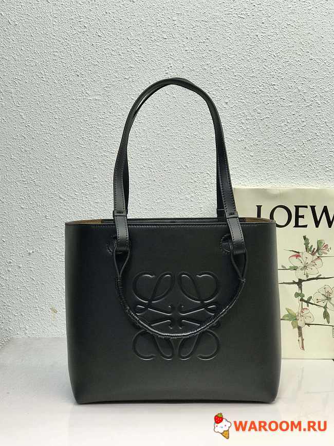 LOEWE Anagram Tote In Classic Calfskin Black A657T23X02 30cm  - 1