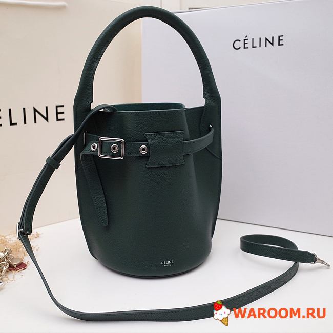 CELINE BIG BAG NANO BUCKET IN SMOOTH CALFSKIN Forest 187243A4T 21 x 15 x 15 cm - 1