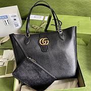 GUCCI Medium Tote With Double G Black Leather 649577 35 x 32 x 11 cm - 1