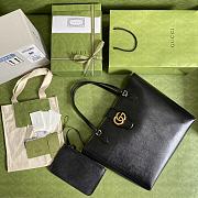 GUCCI Medium Tote With Double G Black Leather 649577 35 x 32 x 11 cm - 2