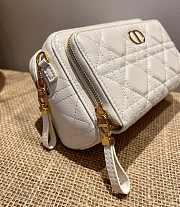 DIOR CARO DOUBLE POUCH Supple Cannage Calfskin White S5037UWHC 19 x 10.5 x 5 cm - 2