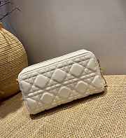 DIOR CARO DOUBLE POUCH Supple Cannage Calfskin White S5037UWHC 19 x 10.5 x 5 cm - 3