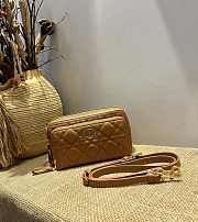 DIOR CARO DOUBLE POUCH Supple Cannage Calfskin Brown S5037UWHC 19 x 10.5 x 5 cm - 1
