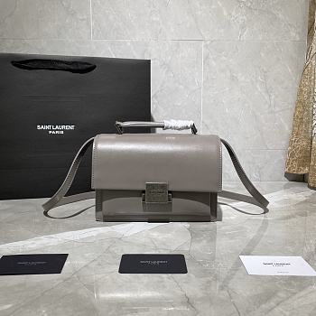 YSL MEDIUM BELLECHASSE In Leather Grey and Silver 482051 22 x 16 x 9 cm